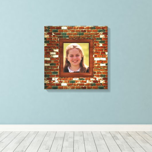 Voeg foto toe aan Brick illusion wrapped canvas pr (Insitu (Houten vloer))