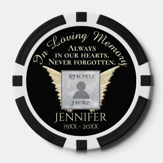 Voeg Foto Toe Aangepaste Herdenking Poker Chips (Voorkant)