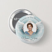 Voeg foto toe Aangepaste herdenkingsengel vleugels Ronde Button 5,7 Cm (Voorkant /achterkant)
