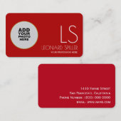 voeg foto toe , een modern en professioneel rood visitekaartje (Voorkant / Achterkant)