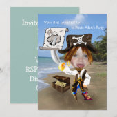 Voeg foto toe - gepersonaliseerde piraten-caricatu kaart (Voorkant / Achterkant)