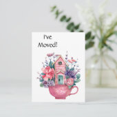 Voeg foto toe, ik heb Roze Sprookjeshuis Briefkaar Briefkaart (Staand voorkant)