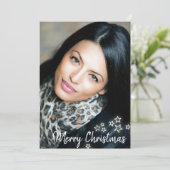 Voeg foto toe Modern Chic Merry Christmas Kaarten (Staand voorkant)