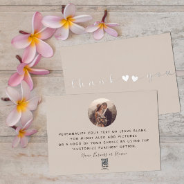     Voeg foto toe Modern Script Rustiek Taupe Beda Folie Feestdagenkaart