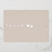     Voeg foto toe Modern Script Rustiek Taupe Beda Folie Feestdagenkaart (Voorkant)