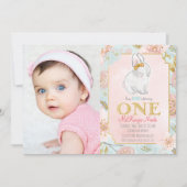 VOEG FOTO TOE - Sommige konijn 1e verjaardag uitno Kaart (Voorkant)