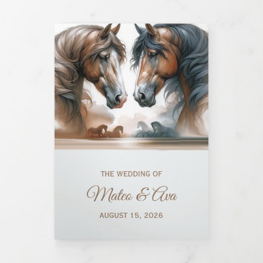 Voeg foto toe Speciale Trifold Wedding Programma (Cover)