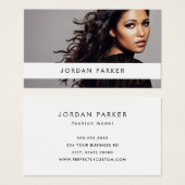 Voeg foto trendy mode model wit visitekaartje (Voorkant /achterkant)