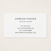 Voeg foto trendy mode model wit visitekaartje (Achterkant)