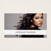 Voeg foto trendy mode model wit visitekaartje (Voorkant)