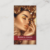 Voeg foto trendy mode model zwart QR Code Visitekaartje (Voorkant)