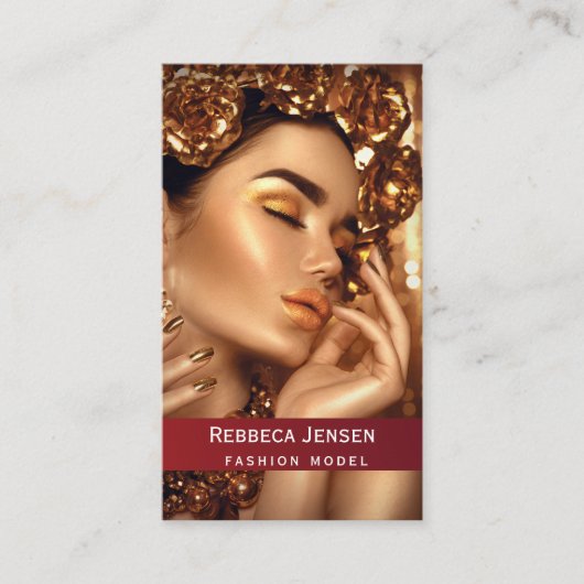 Voeg foto trendy mode model zwart QR Code Visitekaartje (Voorkant)