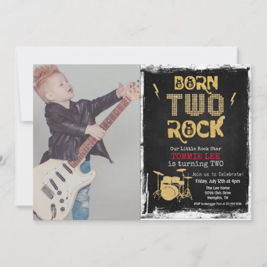 VOEG FOTO Two Rocks Birthday Uitnodiging TOE (Voorkant)