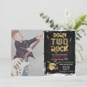 VOEG FOTO Two Rocks Birthday Uitnodiging TOE (Staand voorkant)