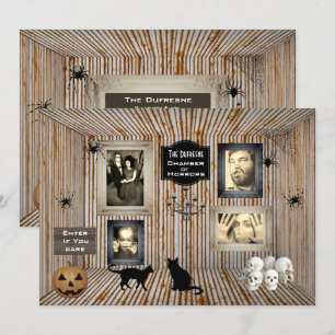 Voeg fotokamer van Horrors Halloween Invite toe Kaart