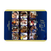 Voeg foto's Gezegend Jaar Blauw Flexibele Magneet (Horizontaal)