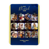 Voeg foto's Gezegend Jaar Blauw Flexibele Magneet (Verticaal)