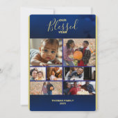 Voeg foto's toe Gebenedigd jaar Plat kerstkaart (Voorkant)