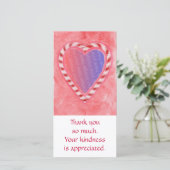 Voeg foto's toe met kaarten, met kerstsnoep hart bedankkaart (Staand voorkant)