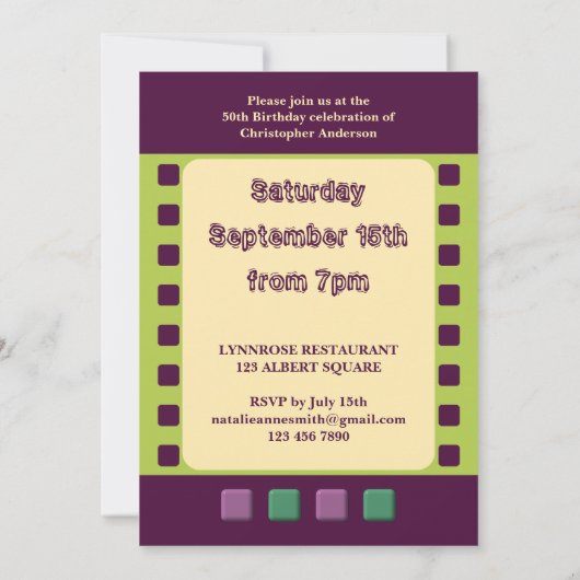 Voeg foto's toe voor mannen van elke groene 50e da kaart (Achterkant)