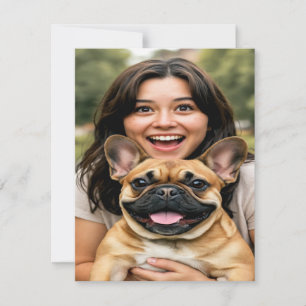 Voeg Franse Bulldog Foto Personaliseer toe Notitiekaartje