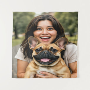 Voeg Franse Bulldog Foto Personaliseer toe Wandkleed
