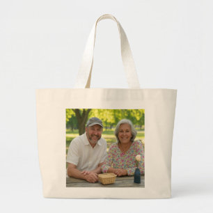Voeg Gepensioneerde Foto Aanpassen Toe Grote Tote Bag