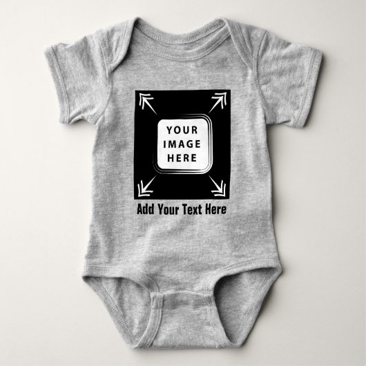 Voeg gepersonaliseerde foto Afbeelding peuter Baby Romper (Voorkant)