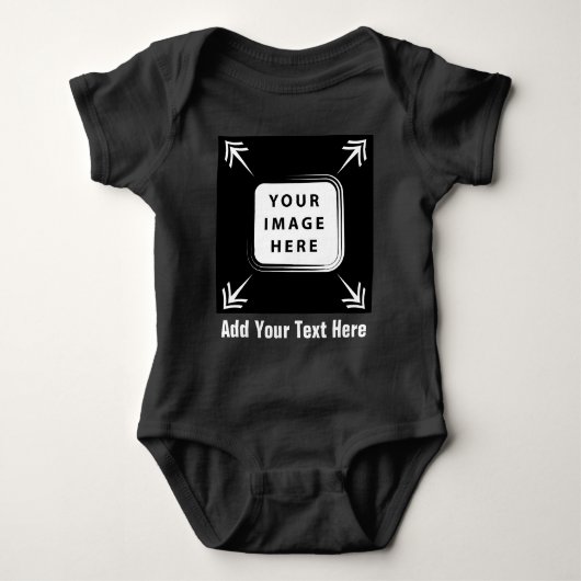 Voeg gepersonaliseerde foto Afbeelding peuter Baby Romper (Voorkant)