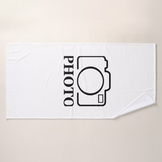 Voeg gepersonaliseerde foto bruiloft modern Schatt Badhanddoek (Badhanddoek)