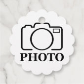 Voeg gepersonaliseerde foto bruiloft modern Schatt Bedankjes Labels (Achterkant)