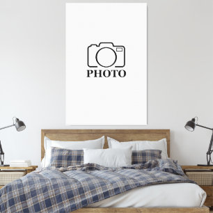 Voeg gepersonaliseerde foto bruiloft modern Schatt Canvas Afdruk