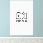 Voeg gepersonaliseerde foto bruiloft modern Schatt Canvas Afdruk (Insitu (Houten vloer))