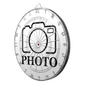 Voeg gepersonaliseerde foto bruiloft modern Schatt Dartbord (Voorkant Rechts)