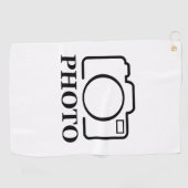 Voeg gepersonaliseerde foto bruiloft modern Schatt Golfhanddoek (Horizontaal)