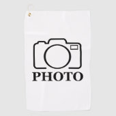 Voeg gepersonaliseerde foto bruiloft modern Schatt Golfhanddoek (Voorkant)