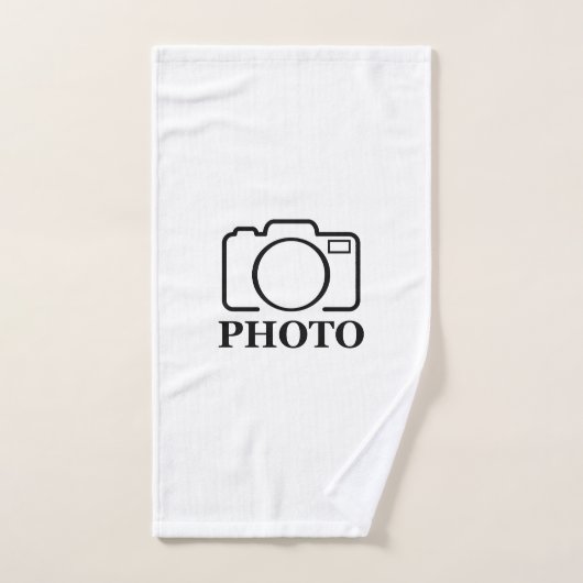 Voeg gepersonaliseerde foto bruiloft modern Schatt Handdoek (Handdoek)