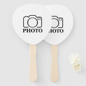 Voeg gepersonaliseerde foto bruiloft modern Schatt Handwaaier (Voorkant en achterkant)