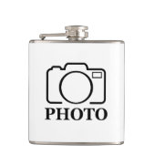 Voeg gepersonaliseerde foto bruiloft modern Schatt Heupfles (Voorkant)