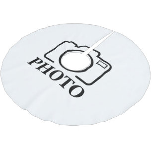 Voeg gepersonaliseerde foto bruiloft modern Schatt Kerstboom Rok