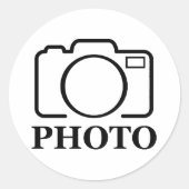 Voeg gepersonaliseerde foto bruiloft modern Schatt Ronde Sticker (Voorkant)