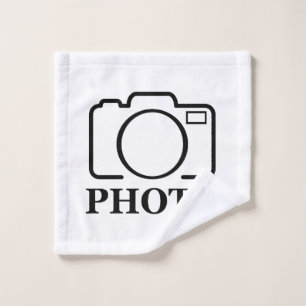 Voeg gepersonaliseerde foto bruiloft modern Schatt Washandje