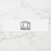 Voeg gepersonaliseerde foto bruiloft modern Schatt Waterfles Etiket (Enkel label)