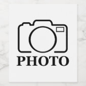 Voeg gepersonaliseerde foto bruiloft modern Schatt Wijn Etiket (Enkel label)