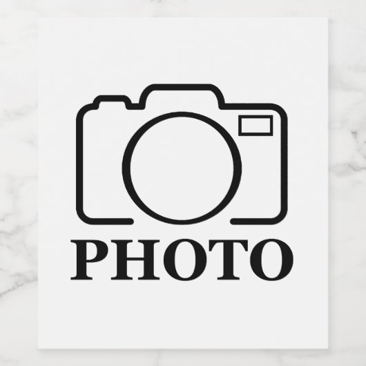 Voeg gepersonaliseerde foto bruiloft modern Schatt Wijn Etiket (Enkel label)