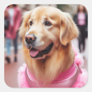 Voeg gepersonaliseerde Pet Photo Gift voor Dog Par Vierkante Sticker
