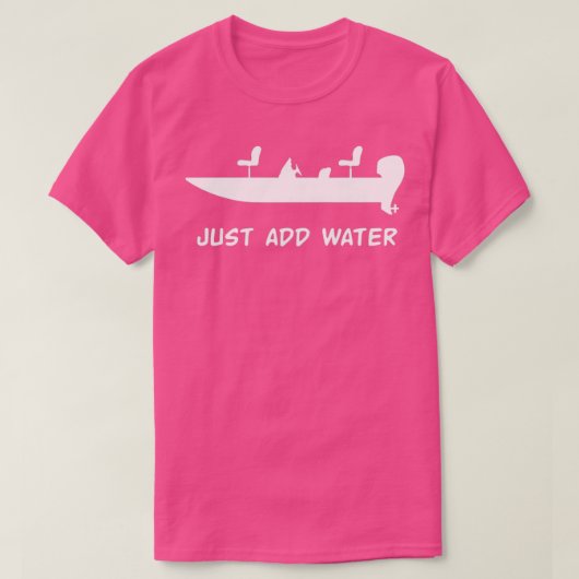 Voeg gewoon een waterbaars vissersboot toe t-shirt (Design voorkant)