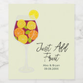 Voeg gewoon Fruit Sangria Wijn Cocktail Mix Kit to Etiket (Enkel label)