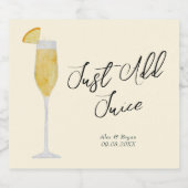 Voeg gewoon Juice Mimosa Champagne Prosecco Weddin Sparkling Wijnetiket (Enkel label)