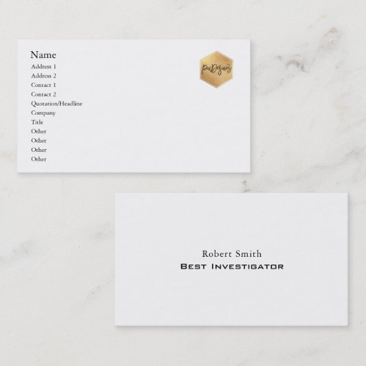 Voeg gewoon uw logo-, witte/DIY-achtergrond toe Visitekaartje (Voorkant / Achterkant)